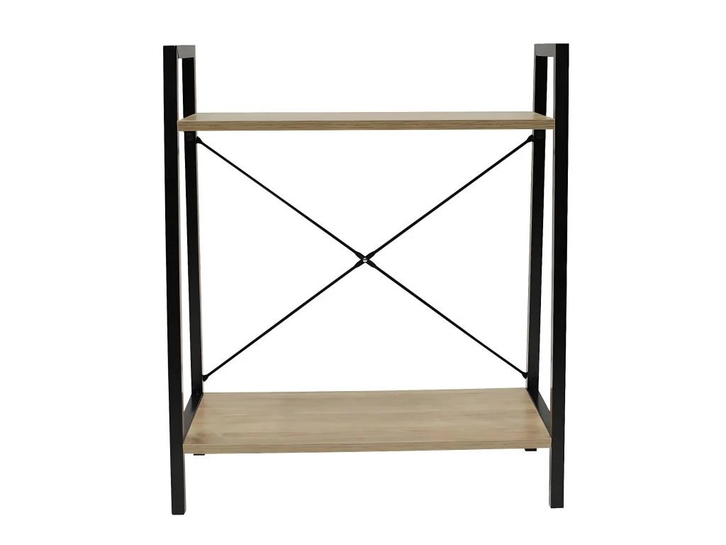 DARA - Etagère 2 Plateaux Métal Et Aspect Bois 3 DARA - Etagère 2 Plateaux Métal Et Aspect Bois – Image 3