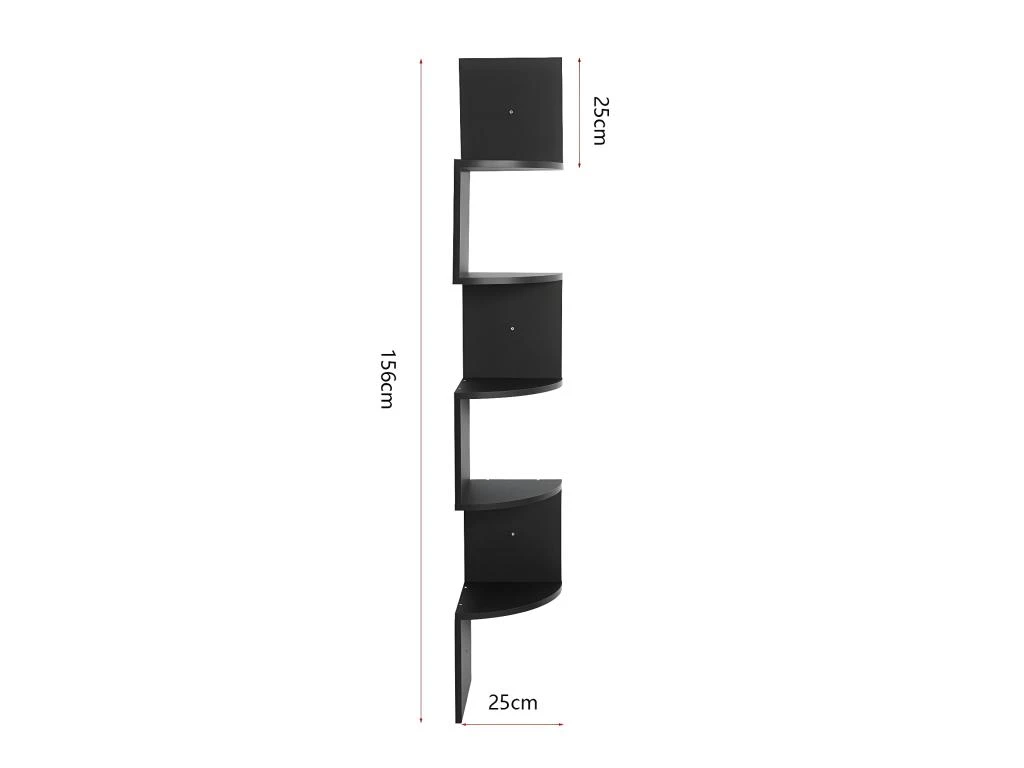 Étagères Flottantes Étagères D'angle En Bois De Rangement En Forme De S Noir 19_0000564 2 Étagères Flottantes Étagères D'angle En Bois De Rangement En Forme De S Noir 19_0000564 – Image 2