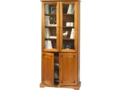 Bibliothèque 4 Portes Merisier Largeur 82 Cm