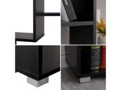 Bibliothèque 11 étagères Multiformes Noire EMILY - HAPPY GARDEN -Deco.fr Soldes Boutique bibliotheque vitrine et etagere 9444117