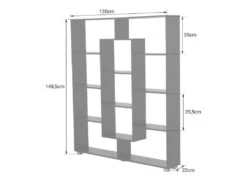 Bibliothèque 11 étagères Multiformes Noire EMILY - HAPPY GARDEN -Deco.fr Soldes Boutique bibliotheque vitrine et etagere 9444119