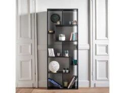 Bibliothèque 8 étagères Multiformes Noire JANE - HAPPY GARDEN