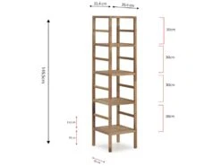 Étagère Alam En Bois De Noyer, 149,5 Cm De Haut Avec 5 Niveaux -Deco.fr Soldes Boutique bibliotheque vitrine et etagere 9445907