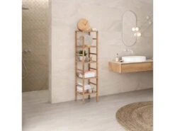 Étagère Alam En Bois De Noyer, 149,5 Cm De Haut Avec 5 Niveaux -Deco.fr Soldes Boutique bibliotheque vitrine et etagere 9445909