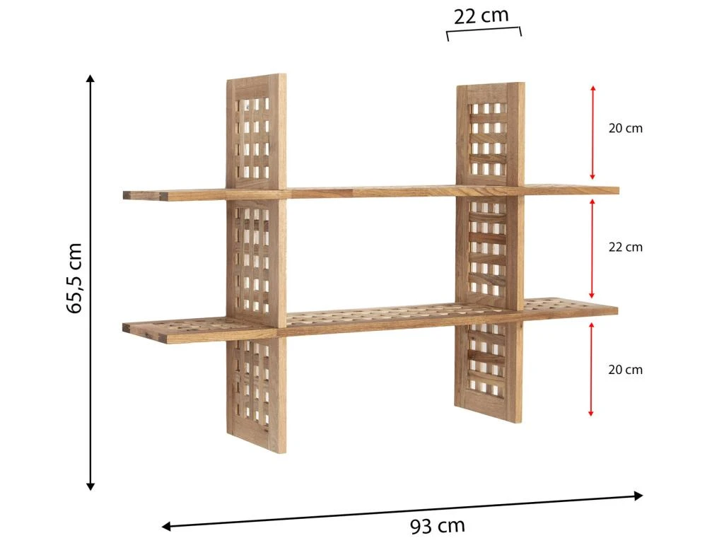 Étagère Jaya En Bois De Noyer Avec 6 Compartiments 3 Étagère Jaya En Bois De Noyer Avec 6 Compartiments – Image 3