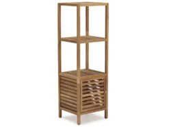 Étagère Pasay En Bois De Noyer, Hauteur 123 Cm Avec 1 Porte