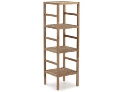 Étagère Alam En Bois De Noyer, Hauteur 117,5 Cm Avec 4 Niveaux