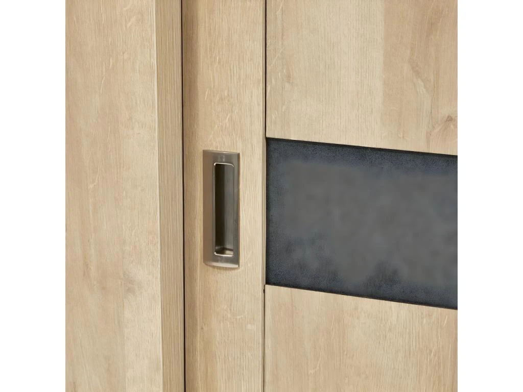 IRIS - Vitrine 4 Portes Coulissantes Imitation Bois + Led 3 IRIS - Vitrine 4 Portes Coulissantes Imitation Bois + Led – Image 3