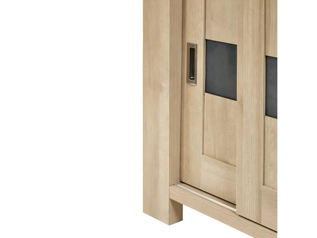 IRIS - Vitrine 4 Portes Coulissantes Imitation Bois + Led 5 IRIS - Vitrine 4 Portes Coulissantes Imitation Bois + Led – Image 5