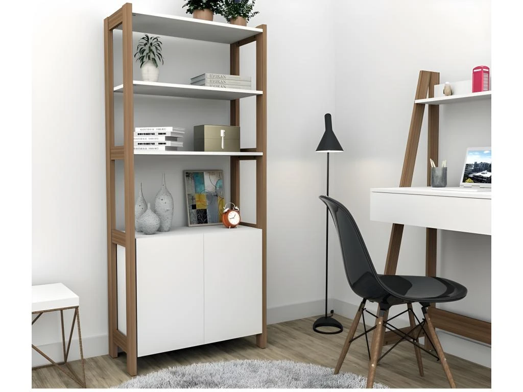 Armoire 2 Portes Châtaignier Et Blanc 4 Armoire 2 Portes Châtaignier Et Blanc – Image 4