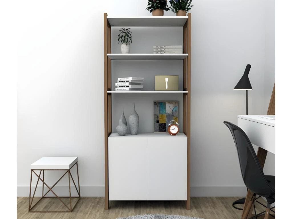 Armoire 2 Portes Châtaignier Et Blanc 5 Armoire 2 Portes Châtaignier Et Blanc – Image 5