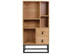 ABRIL - Bibliothèque Aspect Bois Et Pieds Métal -Deco.fr Soldes Boutique bibliotheque vitrine et etagere 9875101