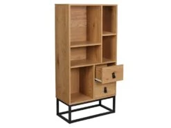 ABRIL - Bibliothèque Aspect Bois Et Pieds Métal -Deco.fr Soldes Boutique bibliotheque vitrine et etagere 9875103