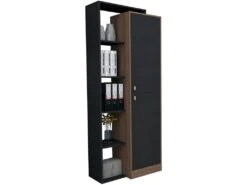 Armoire Et Rayonnage Châtaignier Noir 9 Niches 7 Armoire Et Rayonnage Châtaignier Noir 9 Niches -Deco.fr Soldes Boutique bibliotheque vitrine et etagere 9876351
