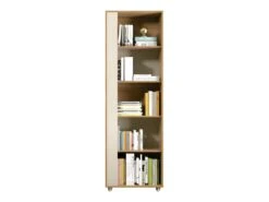 Rayonnage Hauteur 188 Cm Chêne Et Ecru 5 Niches -Deco.fr Soldes Boutique bibliotheque vitrine et etagere 9877173