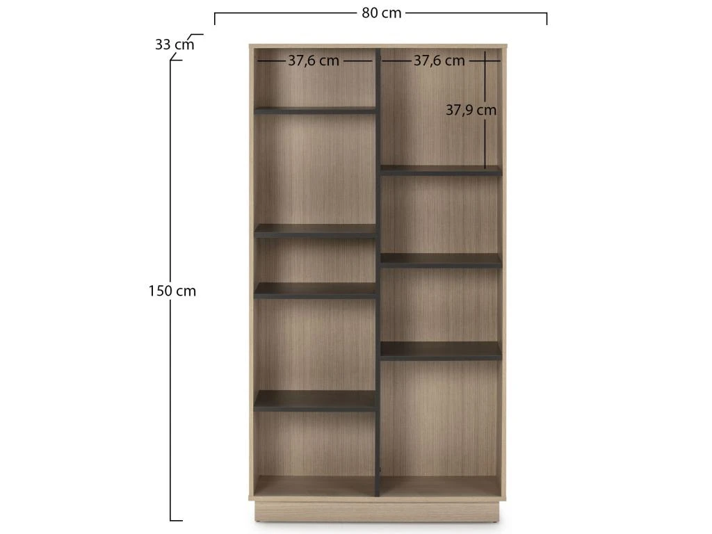Étagère Bibliothèque Vigo 150x80cm , étagère Pour Bureau, Couleur Chêne Et Gris 3 Étagère Bibliothèque Vigo 150x80cm , étagère Pour Bureau, Couleur Chêne Et Gris – Image 3