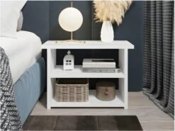 Etagère Multifonctions Largeur 68 Cm Chêne Blanchi -Deco.fr Soldes Boutique bibliotheque vitrine et etagere 9884775