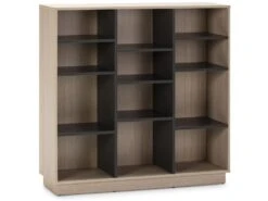 Étagère Bibliothèque Vigo 110x110 Cm , étagère Pour Bureau, Couleur Chêne Et Gris