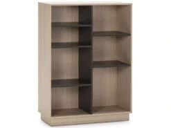 Étagère Bibliothèque Vigo 110x80 Cm , étagère Pour Bureau, Couleur Chêne Et Gris