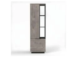 Bibliothèque 2 Portes Bois/Métal - LEOKI