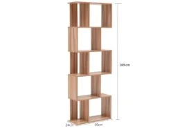 Bibliotheque Etagere 5 Etageres Bois Brun Living 172,5x60x24,5 -Deco.fr Soldes Boutique bibliotheque 18400655