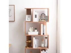 Bibliotheque Etagere 5 Etageres Bois Brun Living 172,5x60x24,5 -Deco.fr Soldes Boutique bibliotheque 18400657