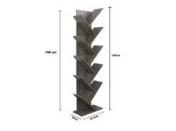 Etageres Bibliotheque Mdf Gris Blanchi Modern Bureau 160x44,5x22 -Deco.fr Soldes Boutique bibliotheque 18431627