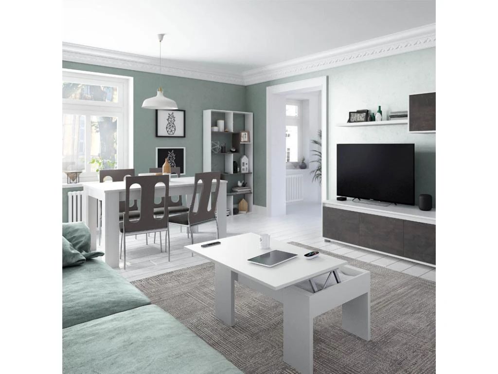 Bibliothèque étagères 7 Cases Blanc/Béton - TUKTUK - L 80 X L 25 X H 180 Cm 8 Bibliothèque étagères 7 Cases Blanc/Béton - TUKTUK - L 80 X L 25 X H 180 Cm – Image 8