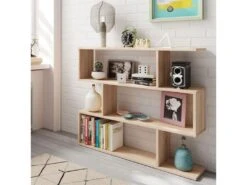 Bibliothèque 3 Niveaux Chêne - TABA - L 110 X L 25 X H 97 Cm