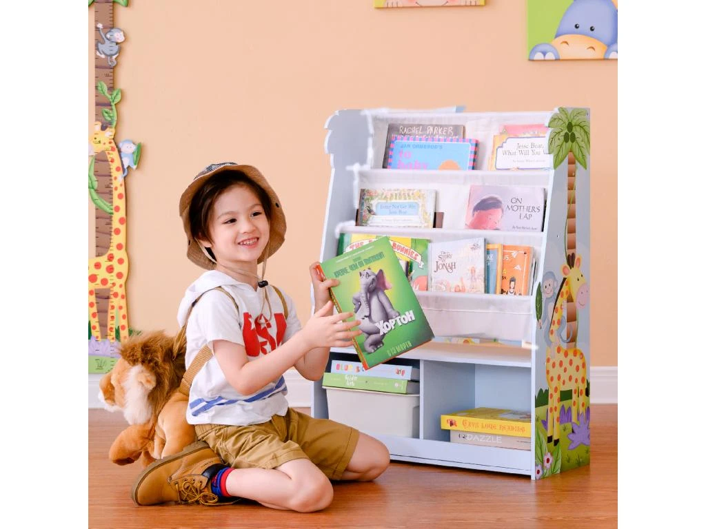 Etagère De Rangement Enfant Garçon En Bois Sunny Safari Bleu 2 Etagère De Rangement Enfant Garçon En Bois Sunny Safari Bleu – Image 2