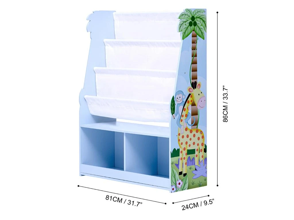 Etagère De Rangement Enfant Garçon En Bois Sunny Safari Bleu 3 Etagère De Rangement Enfant Garçon En Bois Sunny Safari Bleu – Image 3