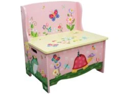 Banc De Rangement Enfant Magic Garden Coffre à Jouets Bois Fille Bébé TD-11644A