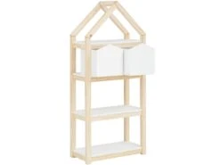 Bibliothèque Square Line 2 Paniers Blanc Nature -Deco.fr Soldes Boutique bibliotheque 21516627