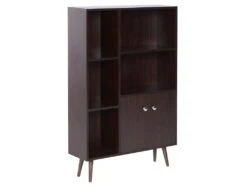 Bibliothèque Scandinave Wengé HANK Multiples Rangements