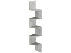 Etagère D'angle Zig-zag BENONI Gris Béton Ciré