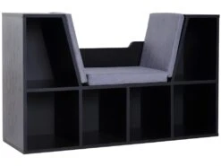 Banc Bibliothèque MATARO Noir Et Gris