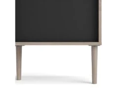 Rome Étagère, 2 Portes Coulissantes Et 6 Compartiments, Imitation Chêne Hickory, Noir Mat. -Deco.fr Soldes Boutique bibliotheque 22083127