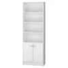 Bibliothèque 2 Portes Blanche 5 Niches H 182 Cm -Deco.fr Soldes Boutique bibliotheque 22969977