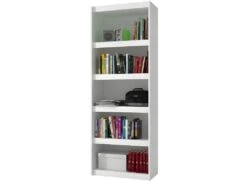 Bibliothèque Bookcase Blanc 6 Niches Largeur 70 Cm