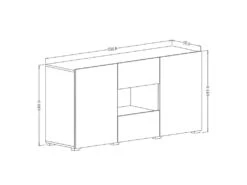 Buffet Design 140cm Pour Salon Couleur Gris Effet Béton Collection PAROS. -Deco.fr Soldes Boutique buffet 10551967