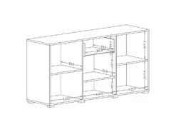 Buffet Design 140cm Pour Salon Couleur Gris Effet Béton Collection PAROS. -Deco.fr Soldes Boutique buffet 10551969