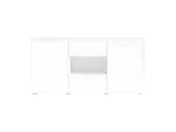 Buffet Design 140cm Pour Salon Couleur Blanc Brillant Collection PAROS. 8 Buffet Design 140cm Pour Salon Couleur Blanc Brillant Collection PAROS. -Deco.fr Soldes Boutique buffet 10551977
