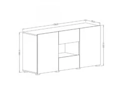 Buffet Design 140cm Pour Salon Couleur Blanc Brillant Collection PAROS. 9 Buffet Design 140cm Pour Salon Couleur Blanc Brillant Collection PAROS. -Deco.fr Soldes Boutique buffet 10551979