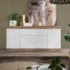 Buffet Avec 2 Portes Et 3 Tiroirs - Naturel Et Blanc Laqué - EVOLIA 13 Buffet Avec 2 Portes Et 3 Tiroirs - Naturel Et Blanc Laqué - EVOLIA -Deco.fr Soldes Boutique buffet 10849197