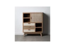 Vaisselier 3 Tiroirs 1 Porte Bois/Blanc - HACHI -Deco.fr Soldes Boutique buffet 11127871