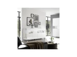 Buffet 4 Portes Laqué Blanc à LEDs - TARENTE N°1 3 Buffet 4 Portes Laqué Blanc à LEDs - TARENTE N°1 -Deco.fr Soldes Boutique buffet 11131889