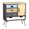 Meuble D'entrée 1 Portes 4 Tiroirs Bois/Métal - SUPPLY