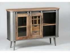 Buffet 2 Portes, 6 Niches, 2 Tiroirs Bois/Metal - JINK -Deco.fr Soldes Boutique buffet 11133903