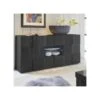 Buffet 2 Portes 2 Tiroirs Laqué Gris Brillant LED's - TICATO -Deco.fr Soldes Boutique buffet 11135517