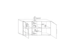 Buffet 2 Portes 2 Tiroirs Laqué Gris Brillant LED's - TICATO -Deco.fr Soldes Boutique buffet 11135519